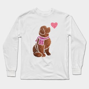 Newfoundland dog watercolour Long Sleeve T-Shirt